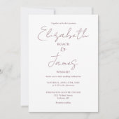 moderne Minimal Mauve Elegante Script Wedding Einladung (Vorderseite)