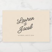 Moderne Minimal Minimalistisch Champagner Wedding  Alkoholflaschenetikett (Einzelnes Label)