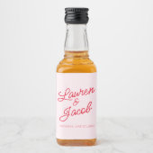 Moderne Minimal Minimalistisch rosa Rosa Wedding M Alkoholflaschenetikett (Vorderseite)