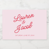 Moderne Minimal Minimalistisch rosa Rosa Wedding M Schaumweinetikett (Einzelnes Label)