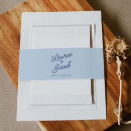 Moderne Minimal Minimalistische Blaue Hochzeit Einladungsbanderole