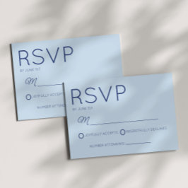 Moderne Minimal Minimalistische Blaue Hochzeit RSVP Karte