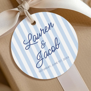 Moderne Minimal Minimalistische Blaue Streifen Hoc Geschenkanhänger