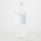 Moderne Minimal Minimalistische Blaue Streifen Hoc Wasserflaschenetikett (Rückseite)