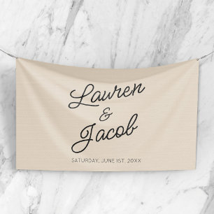 Moderne Minimal Minimalistische Champagnerhochzeit Banner