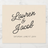 Moderne Minimal Minimalistische Champagnerhochzeit Bierflaschenetikett (Einzelnes Label)