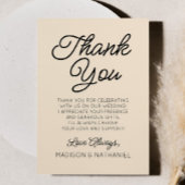 Moderne Minimal Minimalistische Champagnerhochzeit Dankeskarte