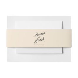 Moderne Minimal Minimalistische Champagnerhochzeit Einladungsbanderole