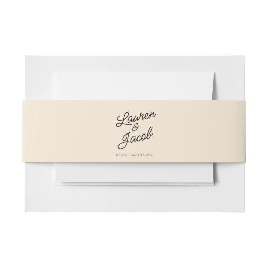 Moderne Minimal Minimalistische Champagnerhochzeit Einladungsbanderole (Vorderseite Beispiel)