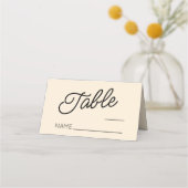 Moderne Minimal Minimalistische Champagnerhochzeit Platzkarte (Vorderseite)