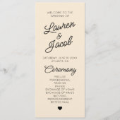 Moderne Minimal Minimalistische Champagnerhochzeit Programm (Vorderseite)