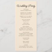 Moderne Minimal Minimalistische Champagnerhochzeit Programm (Rückseite)