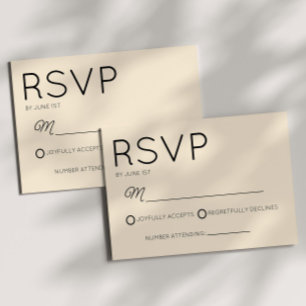 Moderne Minimal Minimalistische Champagnerhochzeit RSVP Karte