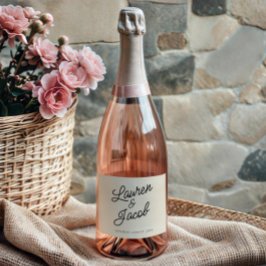 Moderne Minimal Minimalistische Champagnerhochzeit Schaumweinetikett