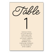 Moderne Minimal Minimalistische Champagnerhochzeit Tischnummer (Rückseite)