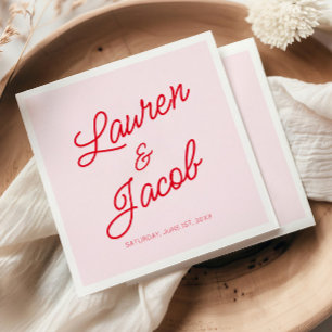 Moderne Minimal Minimalistische Hochzeit in Rosa u Serviette