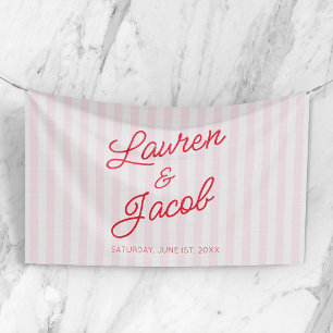 Moderne Minimal Minimalistische Rosa Streifen Rote Banner