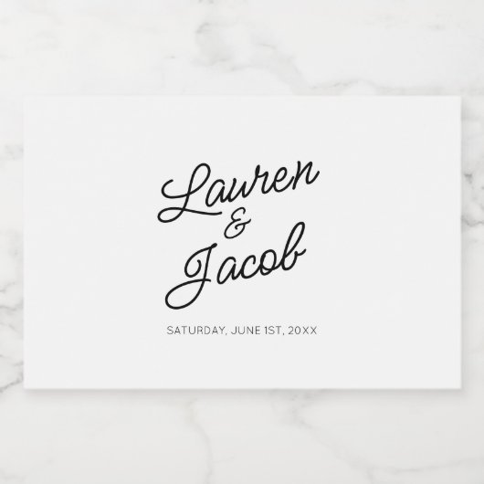 Moderne Minimal Minimalistische Schwarz-weiße Hoch Alkoholflaschenetikett (Einzelnes Label)