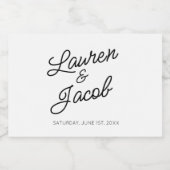 Moderne Minimal Minimalistische Schwarz-weiße Hoch Schaumweinetikett (Einzelnes Label)