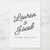 Moderne Minimal Minimalistische Schwarz-weiße Hoch Weinetikett (Einzelnes Label)