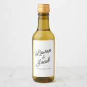 Moderne Minimal Minimalistische Schwarz-weiße Hoch Weinetikett (Vorderseite)