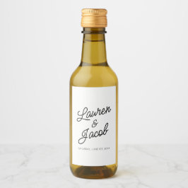 Moderne Minimal Minimalistische Schwarz-weiße Hoch Weinetikett