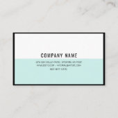 Moderne Minimal Mint Business Cards Visitenkarte (Rückseite)