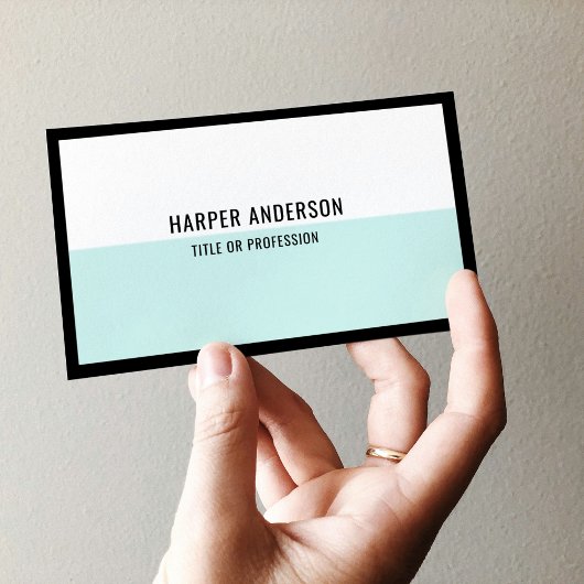 Moderne Minimal Mint Business Cards Visitenkarte