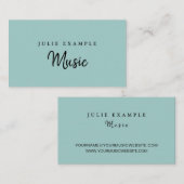 Moderne Minimal Mint Elegante Musiker Künstlername Visitenkarte (Vorne/Hinten)