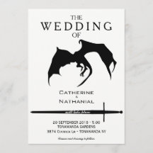 Moderne Minimal mittelalterliche Drache Hochzeit E