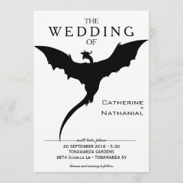 Moderne Minimal mittelalterliche Drache Hochzeit E Einladung