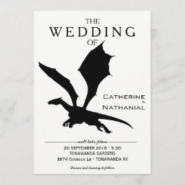 Moderne Minimal mittelalterliche Drachenhochzeit E Einladung