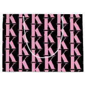 Moderne Minimal-Monogram Business Black & Pink Große Geschenktüte (Vorderseite)