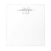 Moderne Minimal Monogram Einfache Visitenkarte Notizblock (Vorderseite)