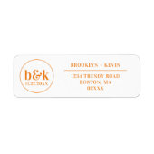 Moderne Minimal Monogram Initials Orange Wedding L (Vorne)