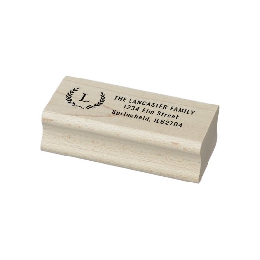 Moderne Minimal-Monogram-Rücksendeadresse Gummistempel (Stempel)