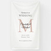 Moderne Minimal Monogram Wedding Willkommen Banner (Vertikal)