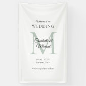 Moderne Minimal Monogram Wedding Willkommen Banner (Vertikal)