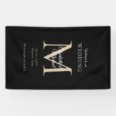 Moderne Minimal Monogram Wedding Willkommen Banner (Horizontal)