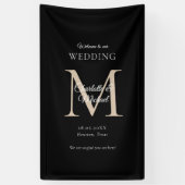 Moderne Minimal Monogram Wedding Willkommen Banner (Vertikal)