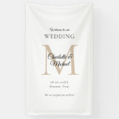 Moderne Minimal Monogram Wedding Willkommen Banner (Vertikal)