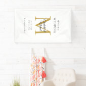 Moderne Minimal Monogram Wedding Willkommen Banner (Insitu)