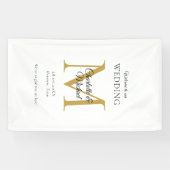 Moderne Minimal Monogram Wedding Willkommen Banner (Horizontal)