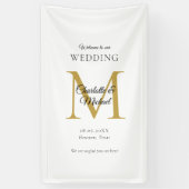 Moderne Minimal Monogram Wedding Willkommen Banner (Vertikal)