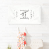 Moderne Minimal Monogram Wedding Willkommen Banner (Insitu)
