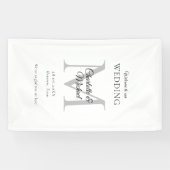 Moderne Minimal Monogram Wedding Willkommen Banner (Horizontal)