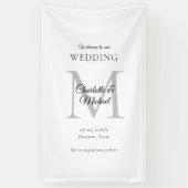 Moderne Minimal Monogram Wedding Willkommen Banner (Vertikal)