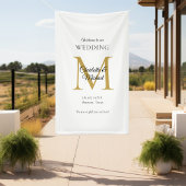 Moderne Minimal Monogram Wedding Willkommen Banner