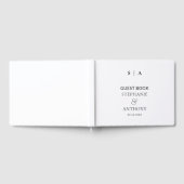 Moderne Minimal-Monogram-White-Foil-Hochzeit Gästebuch (Voll)
