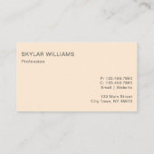 Moderne Minimal-Monogramm-Beige Visitenkarte (Rückseite)